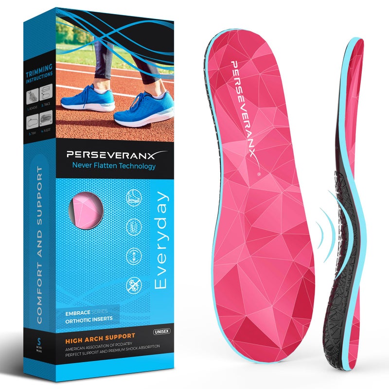 NASA Grade Plantar Fasciitis Insoles High Arch Support Insoles Men Women Shoe Insoles for Plantar Fasciitis Relief Absorb Shock Relieve Flat Foot Pain Orthotics Inserts for Work Standing